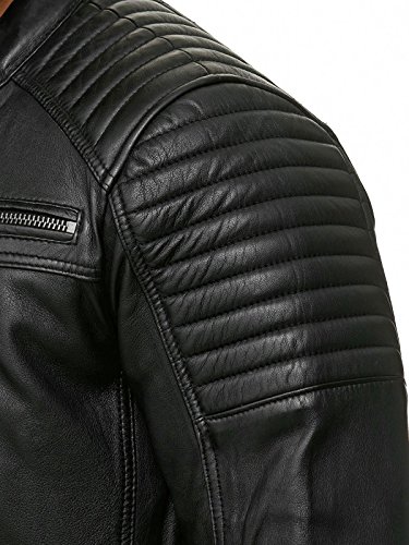 Redbridge Chaqueta de Hombres Cuero Sintético Moda Casual Negro S