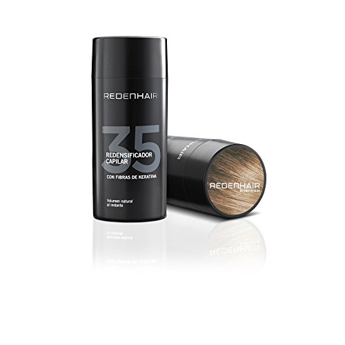 REDENHAIR | Redensificador Capilar | Fibras Capilares | Microfibras Capilares de Queratina | No destiñe | Resistente a Lluvia, Viento y Sudor | Solución Alopecia | Cabello Castaño | 23 gr.