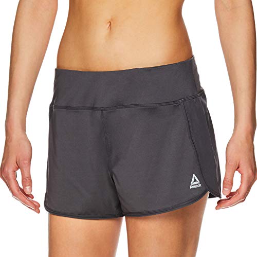 Reebok Pantalones cortos deportivos para mujer – Entrenamiento de gimnasio y running – 3 pulgadas de entrepierna – todo el día gris medio grande