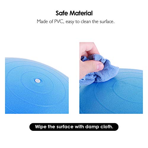 REEHUT Pelota de Ejercicio Anti-Burst para Yoga, Equilibrio, Fitness, Entrenamiento, incluidos Bomba y Manual de Usuario - Azul 65cm