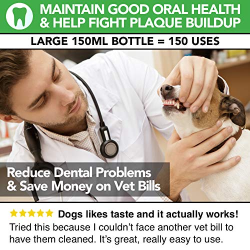 Refrescante Bucal 100% Natural y Aditivo de Agua Para Perros | Higiene Oral y Cuidado Oral Para Combatir el Mal Aliento, el Sarro y la Placa | Más Fácil de Usar Que la Pasta de Dientes Para Perros