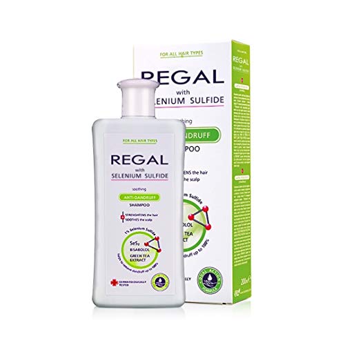 Regal Selenium Sulfide Champú anticaspa para el fortalecimiento del todo tipo de cabello - Calma el cuero cabelludo, fortalece el cabello, ayuda a eliminar la caspa 100%