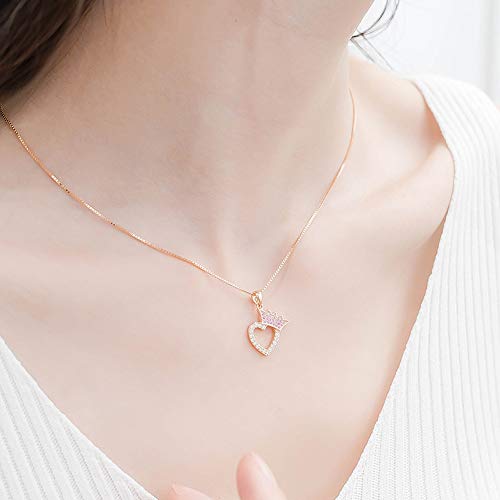 Regalo de 50 cumpleaños para mujer – Corona de plata de ley 925 con corazón para mujer, 50 años de edad, regalos de cumpleaños para mujeres, regalos divertidos de 50 cumpleaños para mujer