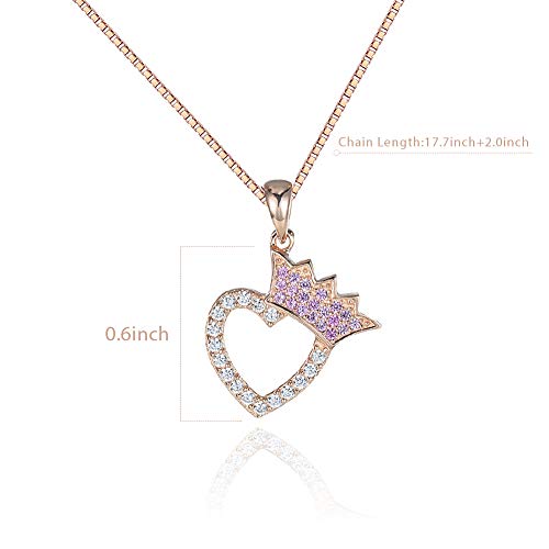 Regalo de 50 cumpleaños para mujer – Corona de plata de ley 925 con corazón para mujer, 50 años de edad, regalos de cumpleaños para mujeres, regalos divertidos de 50 cumpleaños para mujer