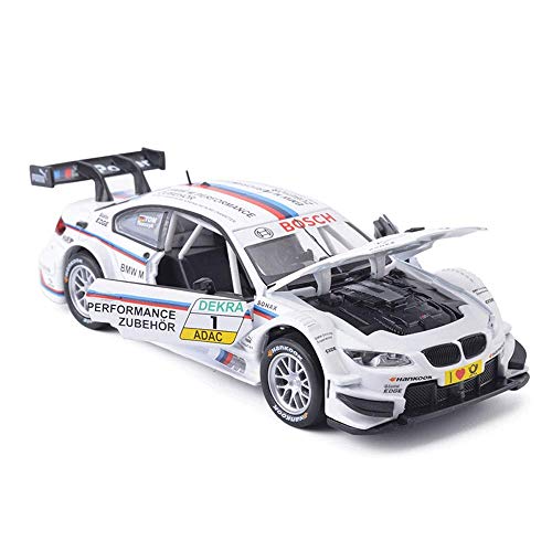 Regalo de cumpleaños de escritorio juguete decoración del coche de la aleación 1:32 pull back modelo de simulación de carreras de coches Mini Deportes con el sonido y la luz de la Infancia (Color: Bla