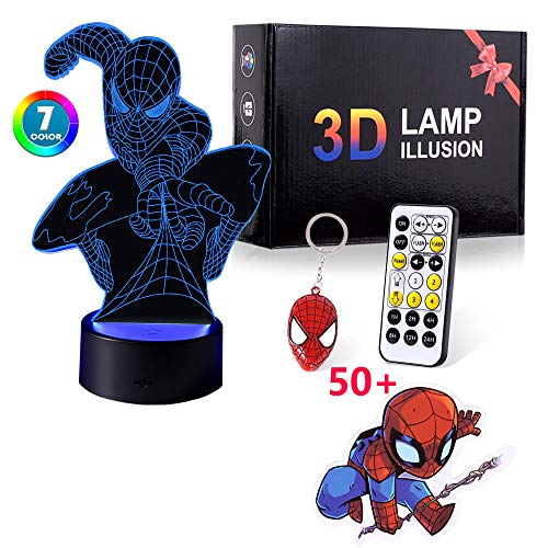 Regalo para niños, luz nocturna 3D con 7 colores juguetes para niños de 8 a 12 años de edad, niños y niñas, lámpara 3D, regalo de cumpleaños 7, 8, 9, 10 niños