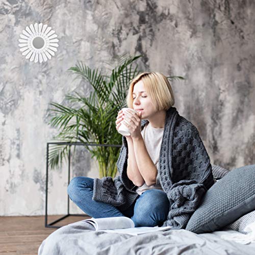 Relaxdays Espejo de pared, Set de tres espejos redondos, Marco de plástico, Ø 25 cm, Negro