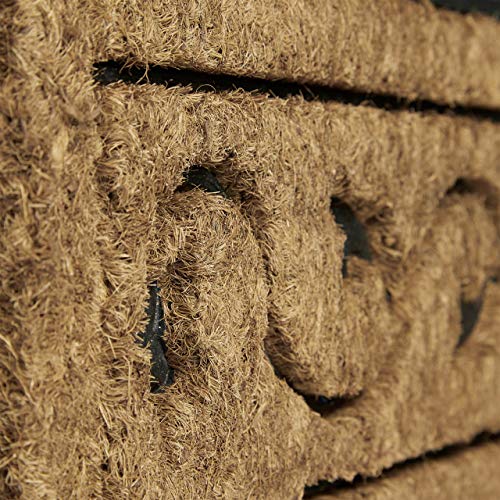 Relaxdays – Felpudo Decorativo para la Entrada del hogar, 2 x 90 x 60 cm, Fibra de Coco y PVC, Antideslizante, Color Natural