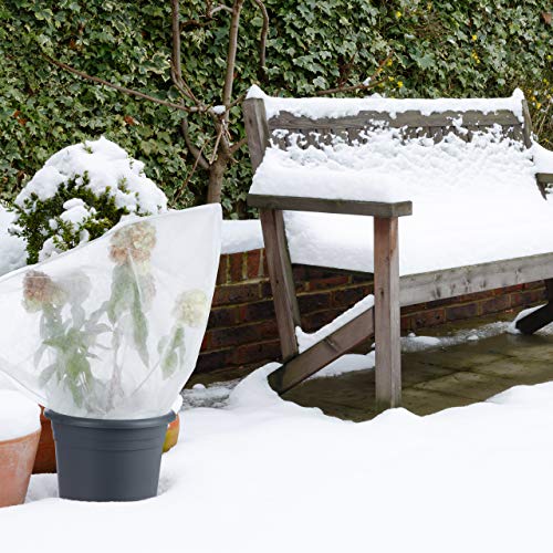 Relaxdays Pack 9 Mallas Antiheladas para Plantas y Árboles con Cordón, Polipropileno, Blanco, 80 x 100 cm