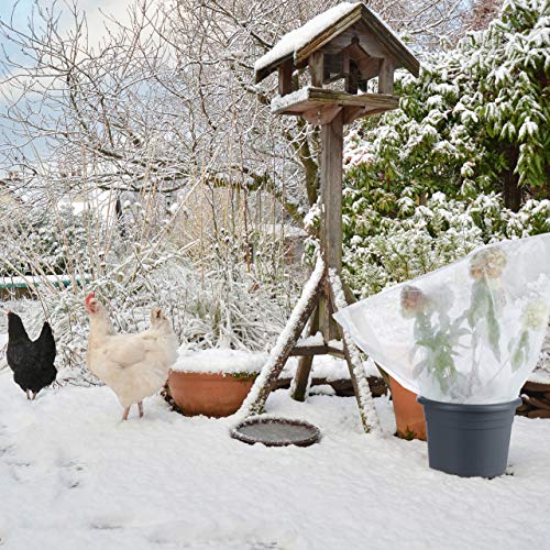 Relaxdays Pack 9 Mallas Antiheladas para Plantas y Árboles con Cordón, Polipropileno, Blanco, 80 x 100 cm