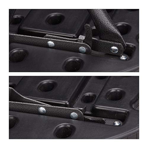 Relaxdays Set 2 taburetes Bastian, Redondo, Plegable, plástico, Look ratán, Resistente Intemperie, 45 x 32,5 x 29 cm, Negro, 29 x 33 x 45 cm