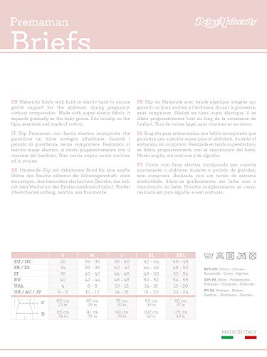 RelaxMaternity 5100 (Negro, M) Bragas de algodón premamá con Soporte Abdominal, Faja de Maternidad