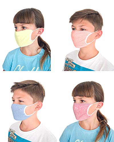 Relaxsan - Set 4 Bandas filtrantes Rostro Boca Nariz NIÑOS 6-12 AÑOS Lavables Reutilizables absorbentes Tejido bacteriostático