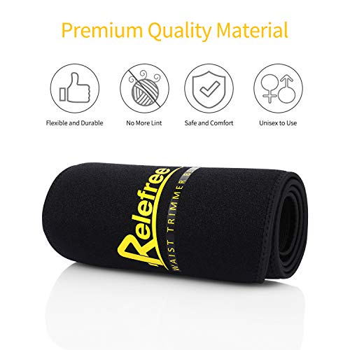 Relefree Faja Reductora Adelgazante, Cinturón Deportivo para Entrenamianto, 2 Correas de Muñeca y 1 Correas de Cabeza, Cinturón Ajustable para Bajar Peso, Quemador de Grasa（M）