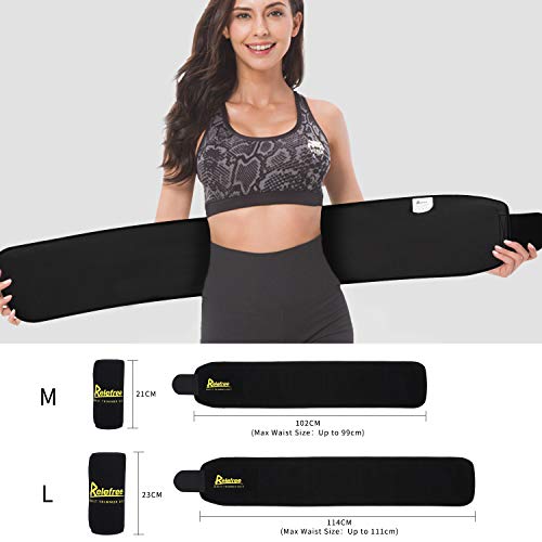 Relefree Faja Reductora Adelgazante, Cinturón Deportivo para Entrenamianto, 2 Correas de Muñeca y 1 Correas de Cabeza, Cinturón Ajustable para Bajar Peso, Quemador de Grasa（M）