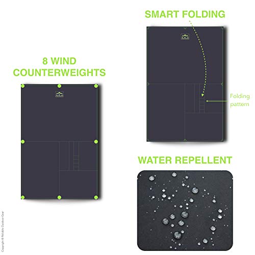 Reliable Outdoor Gear Alfombrilla de Bolsillo - Plegable, Impermeable, 140 Gramos, 1.9 m x 1.27 m - para Acampada, Picnic o Playa (2-4 Personas)