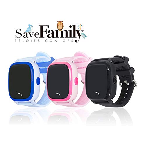 Reloj con GPS para niños SaveFamily Modelo Completo Azul, smartwatch con Boton SOS, Permite Llamadas y Mensajes. Resistente al Agua Ip67. App Propia SaveFamily. Incluye Cargador