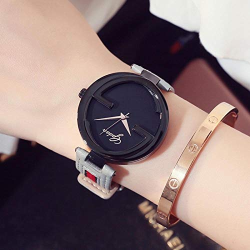 Reloj De Cuarzo Reloj Correa Femenina Tendencia De Moda Simple Dial Grande Reloj Femenino Impermeable Atmósfera Salvaje Reloj De Moda Oro Rosa Banda