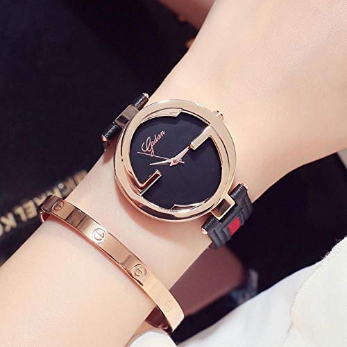 Reloj De Cuarzo Reloj Correa Femenina Tendencia De Moda Simple Dial Grande Reloj Femenino Impermeable Atmósfera Salvaje Reloj De Moda Oro Rosa Banda