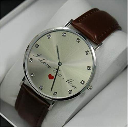 Reloj de Cuero Personalizado Personalizado para Hombres Impresión de Fotos en el Reloj Cara Regalo de Pareja