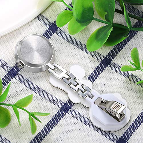 Reloj de enfermera con segunda mano para enfermeras y mujeres, 1-5 unidades, diseño de dibujos animados con clip, colgante de solapa para colgar en la clínica, estetoscopio, insignia de cuarzo
