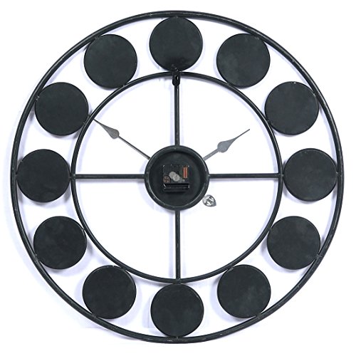 Reloj de pared iVansa, grande XXL, de 60 cm, de metal, vintage, sin ruido tic tac, decoración para el hogar, la cocina, el salón, hierro, 6, 60 cm