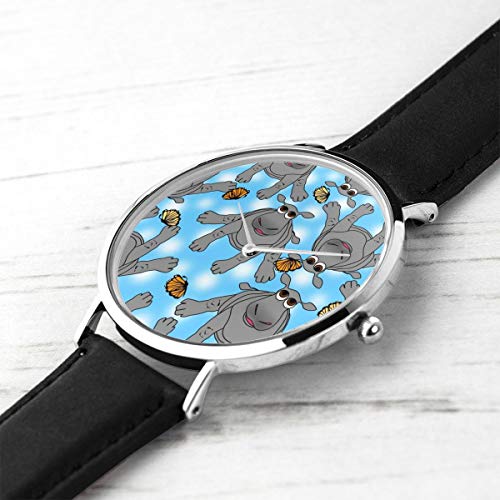 Reloj de Pulsera para bebé con diseño de Mariposas y Cielo, Correa de Piel, Estilo Informal, clásico, de Acero Inoxidable, de Cuarzo, para Negocios