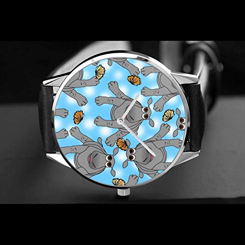 Reloj de Pulsera para bebé con diseño de Mariposas y Cielo, Correa de Piel, Estilo Informal, clásico, de Acero Inoxidable, de Cuarzo, para Negocios