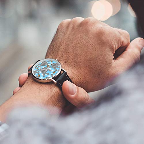 Reloj de Pulsera para bebé con diseño de Mariposas y Cielo, Correa de Piel, Estilo Informal, clásico, de Acero Inoxidable, de Cuarzo, para Negocios