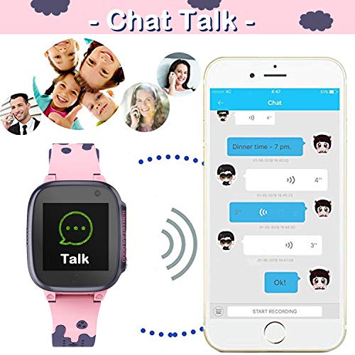 Reloj Inteligente para Niños, Smartwatch Telefono IP67 Impermeable con LBS Rastreador Conversación Bidireccional Llamada por Voz Chat SOS Cámara Despertador Juego para Niños Niña 3-12 Años (S2 Pink)