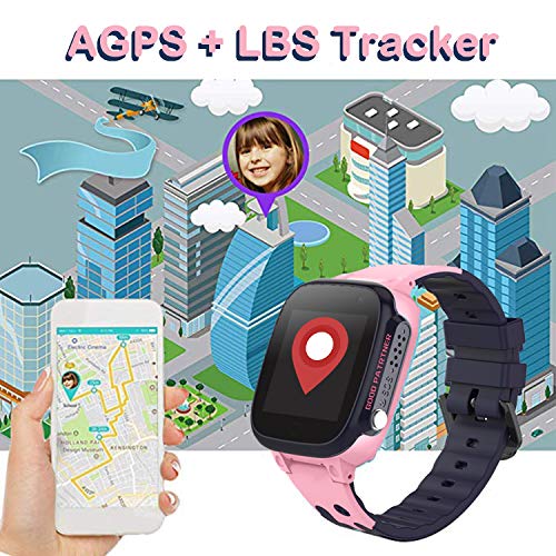 Reloj Inteligente para Niños, Smartwatch Telefono IP67 Impermeable con LBS Rastreador Conversación Bidireccional Llamada por Voz Chat SOS Cámara Despertador Juego para Niños Niña 3-12 Años (S2 Pink)