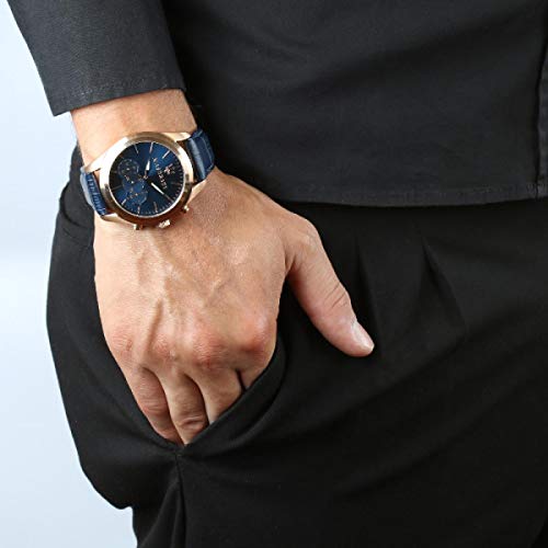 Reloj para Hombre, Colección Traguardo, Movimiento de Cuarzo, cronógrafo, en Acero, PVD Oro Rosa y Cuero - R8871612015