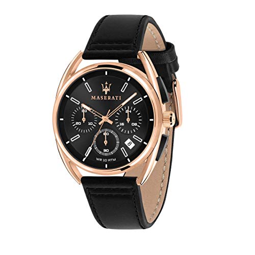 Reloj para Hombre, Colección Trimarano, Movimiento de Cuarzo, cronógrafo, en Acero, PVD Oro Rosa y Cuero - R8871632002