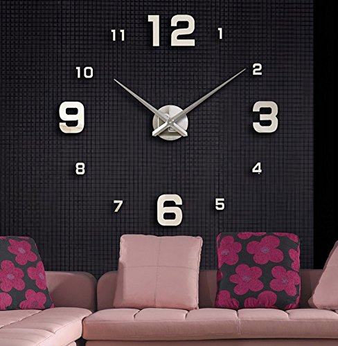 Relojes de Pared,Reloj Pegatina Pared,Relojes Modernos DIY,Reloj de Pared Adhesivo Reloj de Etiqueta de Pared Decoración,llenado Pared Vacía 3D Reloj, Ideal para la Casa Oficina Hotel Restaurante