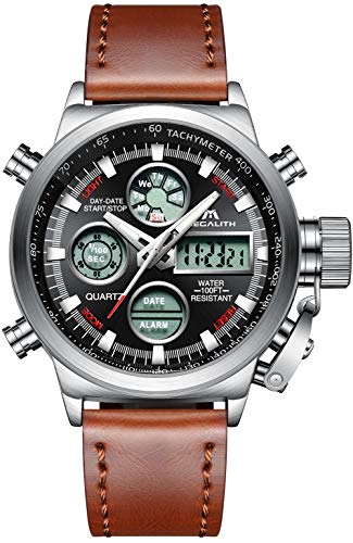 Relojes Hombre Reloj Militar Deportivos Digital Impermeable LED Cronometro Calendario Fecha Electrónico Reloj Grandes de Pulsera de Analógico Cuarzo Casual