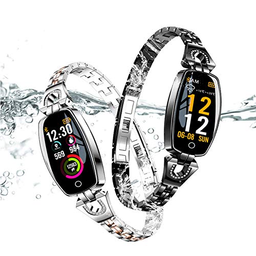 Relojes inteligentes a prueba de agua de Android para hombres instagram, pulsera deportiva de moda Monitor de presión arterial de frecuencia cardíaca Pantalla a color femenina Desmontable Pulsera in