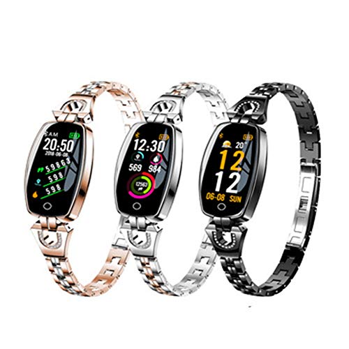 Relojes inteligentes a prueba de agua de Android para hombres instagram, pulsera deportiva de moda Monitor de presión arterial de frecuencia cardíaca Pantalla a color femenina Desmontable Pulsera in