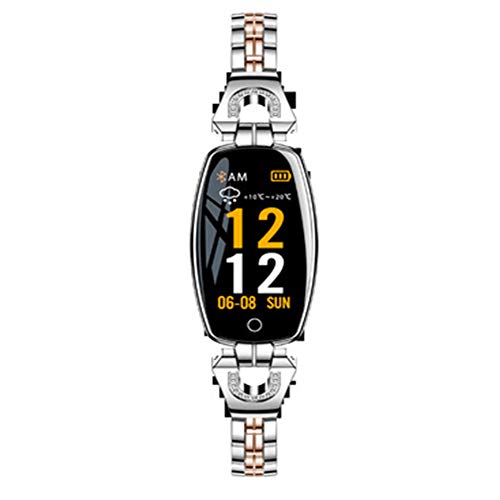 Relojes inteligentes a prueba de agua de Android para hombres instagram, pulsera deportiva de moda Monitor de presión arterial de frecuencia cardíaca Pantalla a color femenina Desmontable Pulsera in