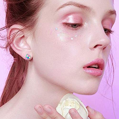 Remebe Pendientes Hipoalergénicos para Niñas, 100 Pares Color Mezclado Cerámica Suave Hecho a Mano Pendientes