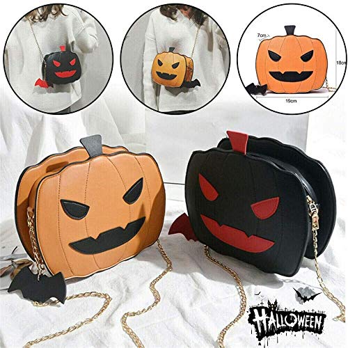 REMIFA Bolso de Mensajero para Mujer de Halloween Bolso de Calabaza Bolso de Caramelo Bolso de Hombro pequeño Diablo (1 Pieza Marrón)