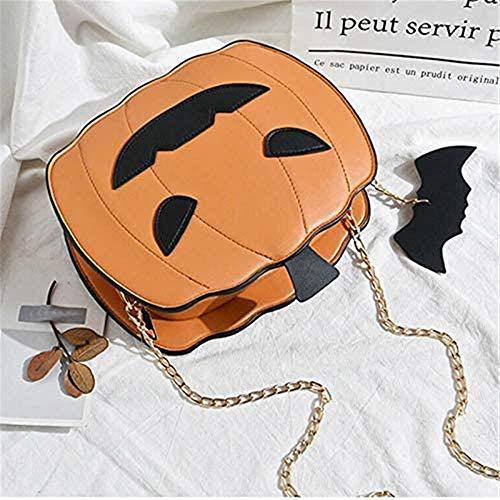 REMIFA Bolso de Mensajero para Mujer de Halloween Bolso de Calabaza Bolso de Caramelo Bolso de Hombro pequeño Diablo (1 Pieza Marrón)