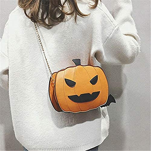 REMIFA Bolso de Mensajero para Mujer de Halloween Bolso de Calabaza Bolso de Caramelo Bolso de Hombro pequeño Diablo (1 Pieza Marrón)