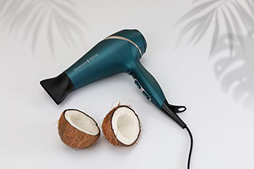 Remington Advanced Coconut Therapy AC8648 - Secador de Pelo, Secador Iónico, 2 Concentradores y 1 Difusor, 2300 W, Azul