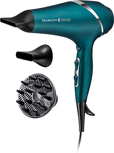 Remington Advanced Coconut Therapy AC8648 - Secador de Pelo, Secador Iónico, 2 Concentradores y 1 Difusor, 2300 W, Azul