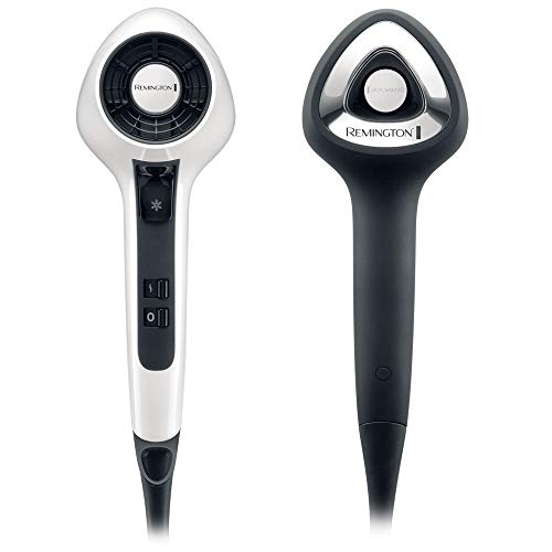 Remington Air 3D D7779 - Secador de Pelo, Secador Iónico, 2 Concentradores y Difusor, 1800 W, Flujo de Aire 3D, Blanco