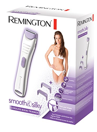 Remington BKT4000 - Recortadora de bikini para mujer, sin cable, suave y sedoso, con 2 peines cómodos y bolsa de belleza, para mujer