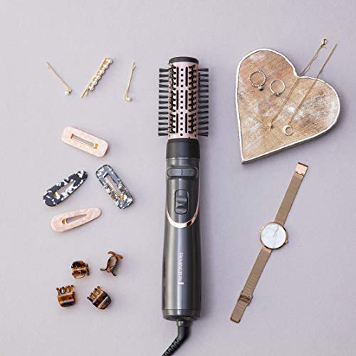 Remington Curl&Straight Confidence AS8606 - Kit Moldeador de Aire Giratorio, Alisador y Rizador 2 en 1, 800W, Cerámica, 4 Accesorios, Gris