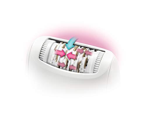 Remington EP5 EP7500 Depiladora Femenina, Depiladora Eléctrica 5 Accesorios, Luz de Precisión, Tecnología Masajeadora, Blanco y Rosa