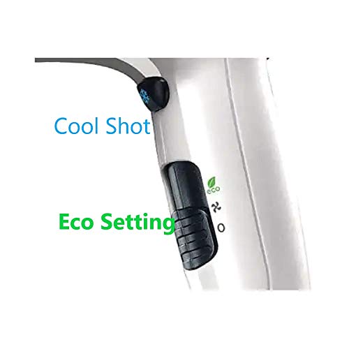 Remington Power Volume D3015 - Secador de Pelo, Secador Compacto, Difusor y Concentrador, 2000 W, Rejilla de Cerámica Iónica Antiestática, Blanco y Negro