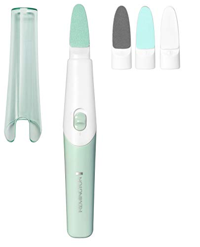 Remington Reveal MAN1000 - Set Manicura y Pedicura Eléctrico, 4 Limas para Manicura y Pedicura, 2 Velocidades, Blanco y Verde